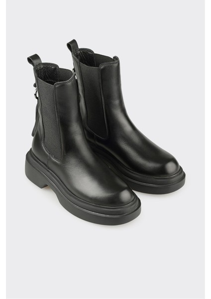 Siyah Deri Kadın Günlük Bot fiyatları