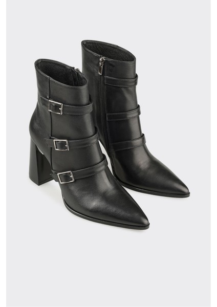 Siyah Deri Kadın Klasik Bot fiyatları