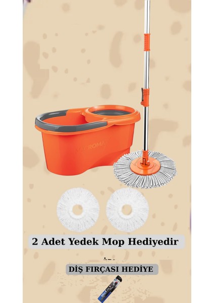 Focus Otomatik Temizlik Seti Kova Mop Seti ve 2 Adet Yedek Mop