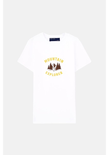 Mountain Explorer Premium Kids T-Shirt - Beyaz