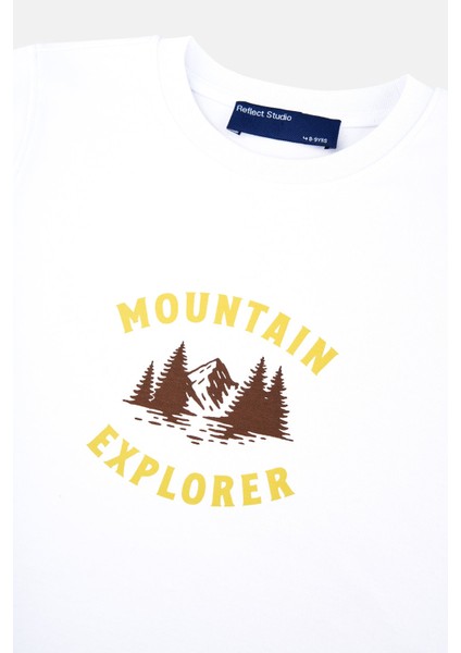 Mountain Explorer Premium Kids T-Shirt - Beyaz fiyatları