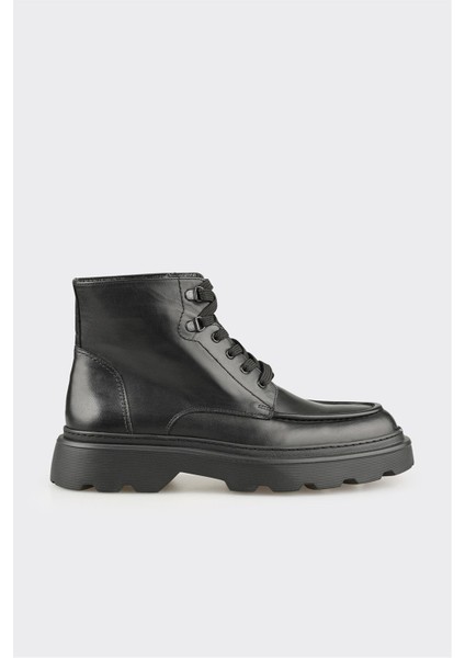 Siyah Deri Erkek Günlük Bot