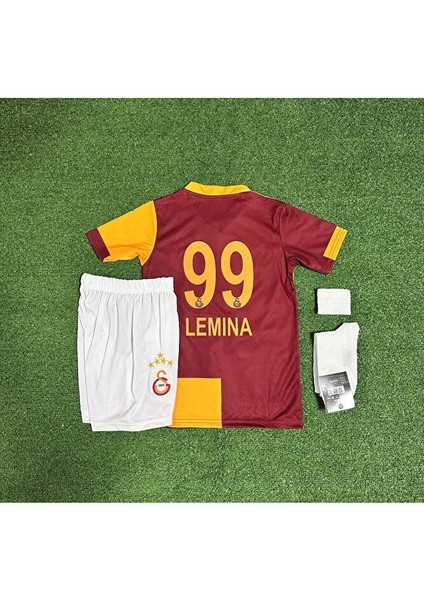 G.â.l.a.t.â.s.a.r.â.y 2025/26 5 Yıldızlı L'e.m.i.n.a Iç Saha Parçalı Çocuk Forması 4lü Set