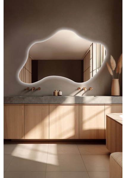 Şık Asimetrik Banyo Salon Duvar Aynası - Modern Tasarım