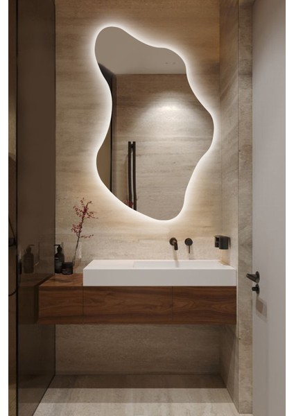 Şık Asimetrik Banyo Salon Duvar Aynası - Modern Tasarım