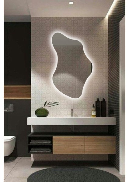 Şık Asimetrik Banyo Salon Duvar Aynası - Modern Tasarım