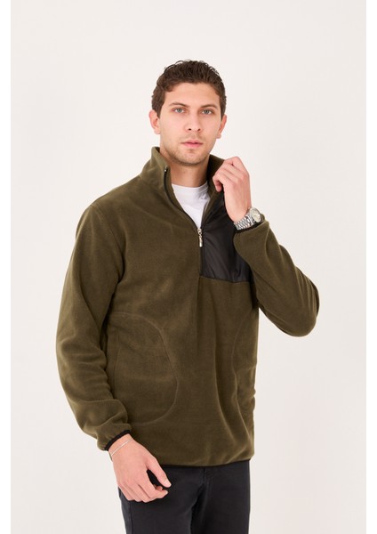 Regular/normal Kesim Dik Yaka Fermuarlı Polar Erkek Sweatshirt - R2642 fiyatları