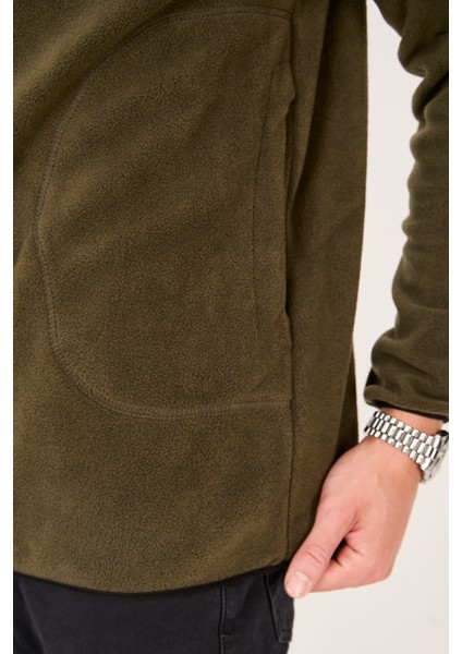 Regular/normal Kesim Dik Yaka Fermuarlı Polar Erkek Sweatshirt - R2642 fırsatları