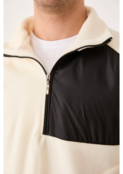 Regular/normal Kesim Dik Yaka Fermuarlı Polar Erkek Sweatshirt - R2642 fırsatları