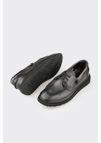 Antrasit Deri Erkek Günlük Ayakkabı modelleri