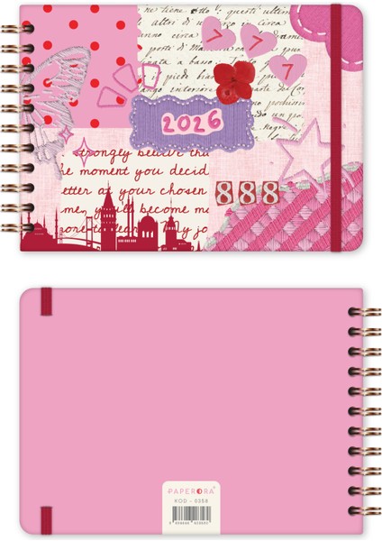 2026 Dikey Haftalık Ajanda – Yatay A5 Formda Spiralli Sert Kapak Haftalık Ajanda 21X15 cm Kolaj fırsatları