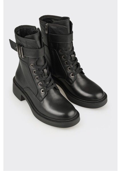 Siyah Deri Kadın Günlük Bot fiyatları