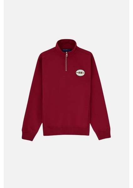 Mountain Explorer Soft Touch Quarter-Zip Sweatshirt - Bordo