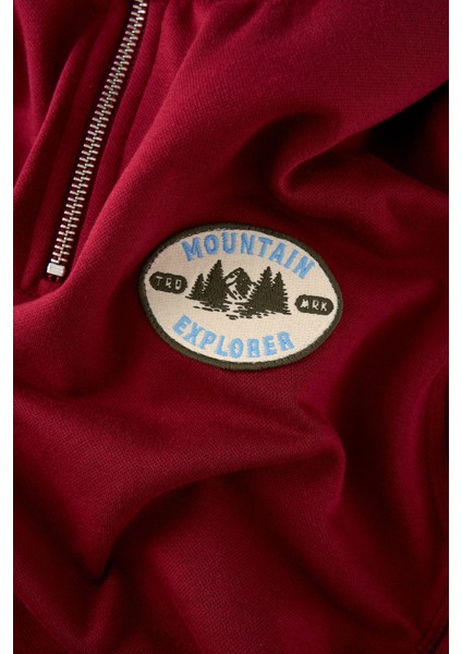 Mountain Explorer Soft Touch Quarter-Zip Sweatshirt - Bordo fiyatları