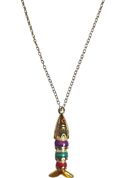 Renkli Balık Paslanmaz Çelik Kadın Kolye