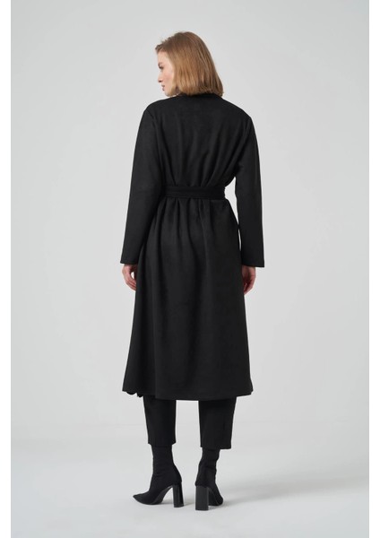 6001 Şal Yaka Taş Işlemeli Kap - Siyah fırsatları