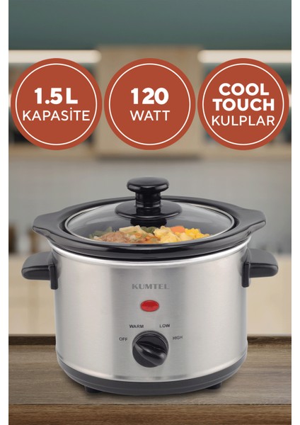 Yavaş Pişirici Slow Cooker Elektrikli Güveç 120W HSC-01 indirimleri