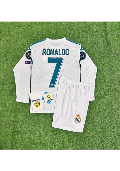 R.madridd Kiev Şampiyonlar Ligi Finali Cristiano Ronaldo Uzun Kol Çocuk Forması 4'lü Set (Armalı) fiyatları