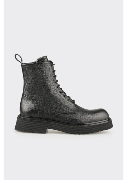 Siyah Deri Erkek Günlük Bot