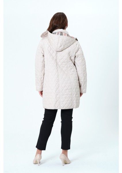 Biricik Kadın Büyük Beden Kapüşonlu Mevsimlik Kapitone Mont/ceket fiyatları