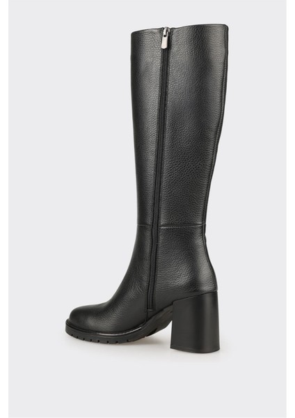 Siyah Deri Kadın Çizme modelleri