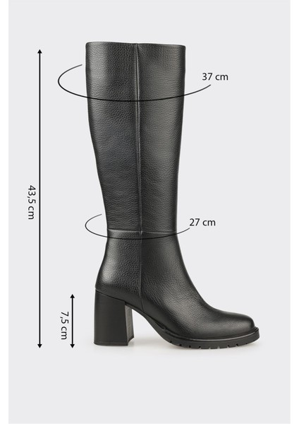 Siyah Deri Kadın Çizme indirimleri