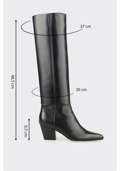 Siyah Deri Kadın Çizme indirimleri