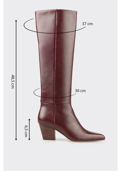 Bordo Deri Kadın Çizme indirimleri
