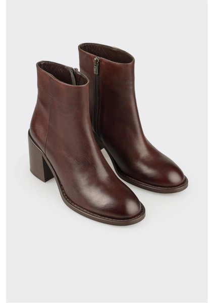 Kahve Deri Kadın Klasik Bot fiyatları