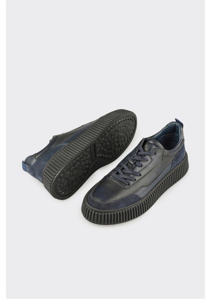 Lacivert Deri Erkek Günlük Ayakkabı modelleri