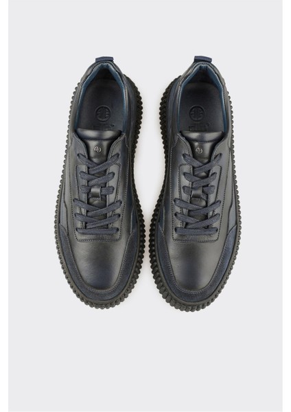 Lacivert Deri Erkek Günlük Ayakkabı fırsatları