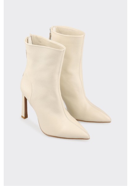 Bej Deri Kadın Klasik Bot fiyatları