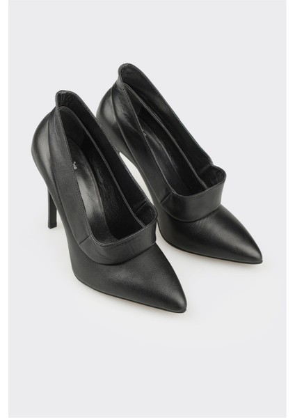 Siyah Deri Kadın Yüksek Topuk Ayakkabı fiyatları