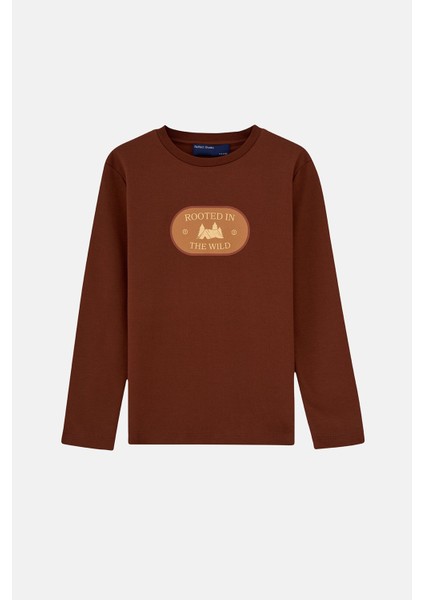 Rooted In The Wild Premium Kids Long Sleeve T-Shirt - Kahverengi