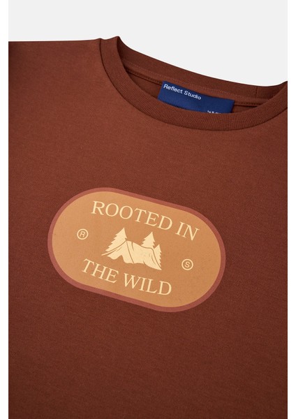 Rooted In The Wild Premium Kids Long Sleeve T-Shirt - Kahverengi fiyatları