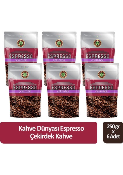 Espresso Çekirdek Kahve 250 gr x 6 Adet