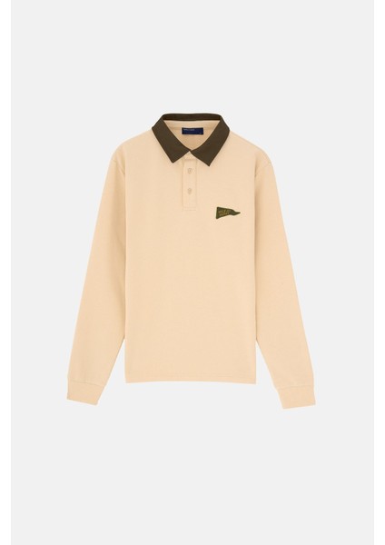 Wild At Heart Soft Touch Polo Yaka Sweatshirt - Ekru