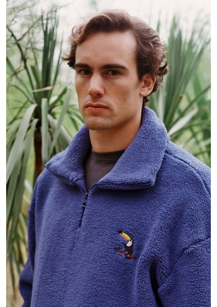Tukan Sherpa Quarter-Zip Sweatshirt - Saks Mavi modelleri