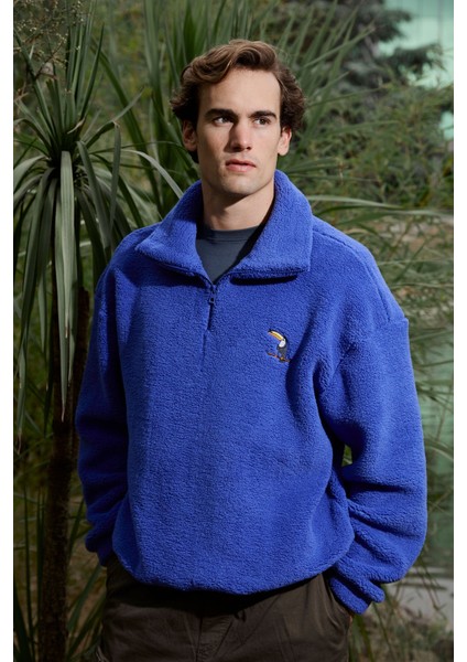 Tukan Sherpa Quarter-Zip Sweatshirt - Saks Mavi indirimleri