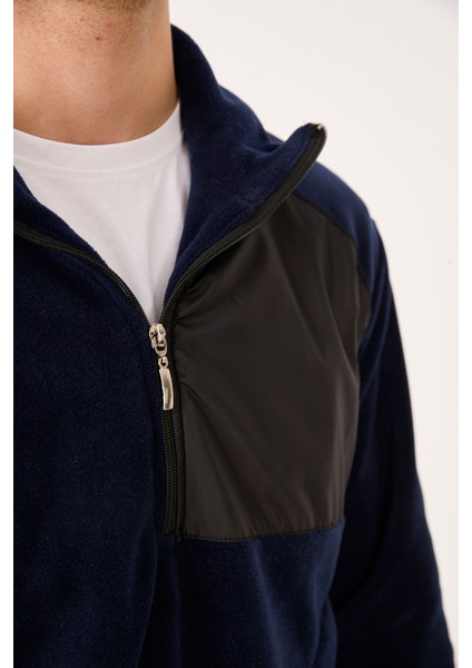 Regular/normal Kesim Dik Yaka Fermuarlı Polar Erkek Sweatshirt - R2642 fırsatları