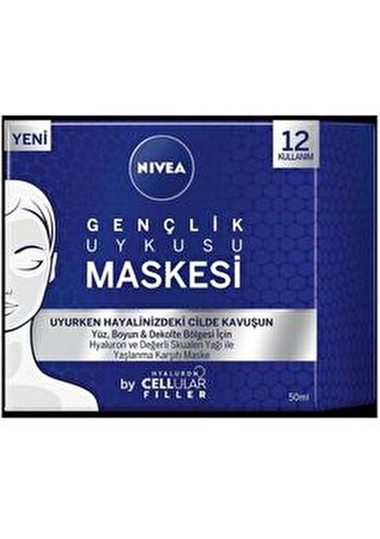 Hyaluron Cellular Filler Gençlik Uykusu Krem Maskesi Nemlendirici Etki 50 ml Tüm Cilt Tipleri İçin fırsatları
