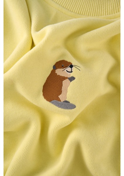 Yavru Kunduz Supersoft Crop Sweatshirt - Sarı modelleri