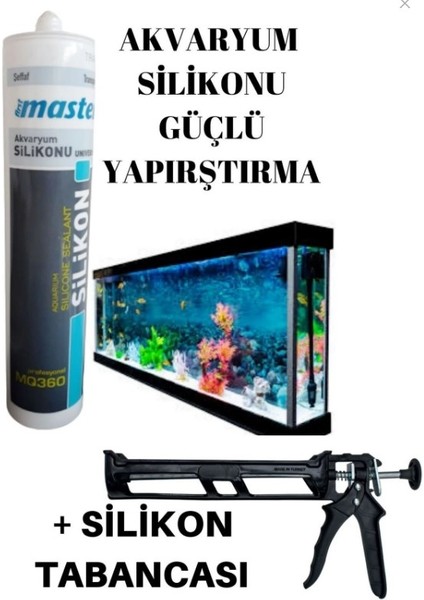 Set-Profesyonel Kalite Akvaryum ve Duşakabin Silikon Küf Mantar Etikili + 1 Ad Silikon Tabanca