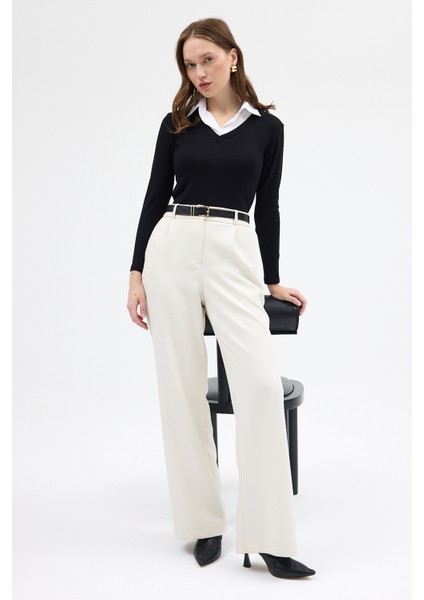 8198A Gömlek Yaka Bluz Siyah fiyatları