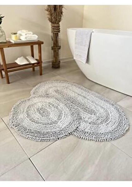 Makaroni Doğal Pamuklu 2'li Banyo Paspas Seti 60X100+50X60 cm Bej modelleri