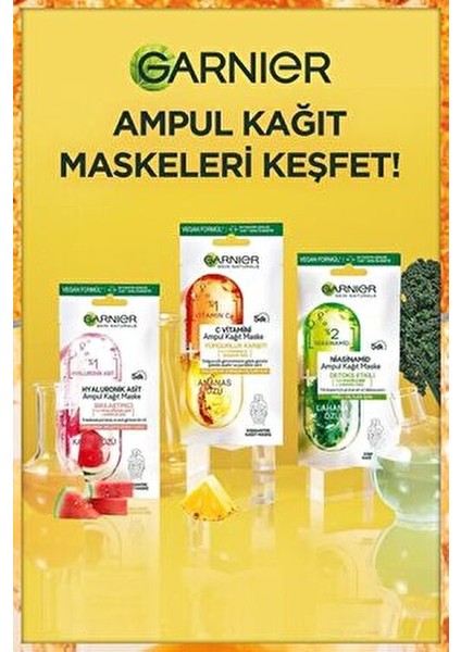 C Vitamini Kağıt Yüz Maskesi Tüm Cilt Tipleri İçin Yorgunluk Giderici 5 Dakikada indirimleri