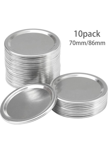 Mason Kavanoz Geniş Ağız Için 10 Adet Konserve Kapakları Bölünmüş Tip Kapak Sızıntı Geçirmez ve Güvenli Kapakları Gümüş 86MM (Yurt Dışından) modelleri