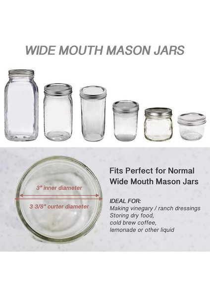 Mason Kavanoz Geniş Ağız Için 10 Adet Konserve Kapakları Bölünmüş Tip Kapak Sızıntı Geçirmez ve Güvenli Kapakları Gümüş 86MM (Yurt Dışından) fırsatları