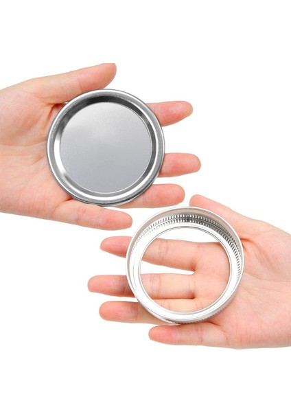 Mason Kavanoz Geniş Ağız Için 10 Adet Konserve Kapakları Bölünmüş Tip Kapak Sızıntı Geçirmez ve Güvenli Kapakları Gümüş 86MM (Yurt Dışından) indirimleri