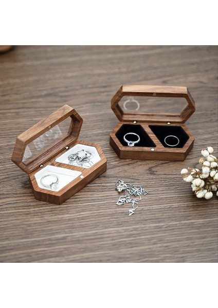 Ahşap Yüzük Kutusu 2slots Yüzük Tutucu Kutu Seyahat Yüzük Küpe Takı Depolama Günlük Organizatör Nişan Düğün Yüzük Kutusu B (Yurt Dışından) modelleri